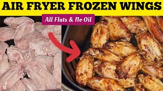 AIR FRYER FROZEN CHICKEN WINGS RECIPE  With Absolutely ZERO OIL How to Thaw Chicken In Air fryer [upl. by Galitea600]