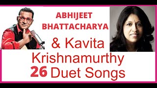 Abhijeet Bhattacharya And Kavita Krishnamurthy Duet Songs [upl. by Tichon]