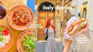 6 days in italy 🇮🇹 everything we ate 🍝 exploring markets sunset views ✨ rome florence  venice [upl. by Ecerehs]