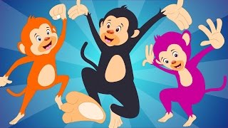 five little monkeys  nursery rhymes  songs for children  kids videos [upl. by Siuqram940]