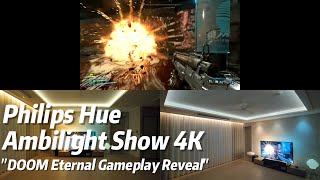 GAMEPhilips Hue Ambilight Show 4K  DOOM Eternal Gameplay Reveal  Hue Play Sync Box  Gradient [upl. by Bogart]