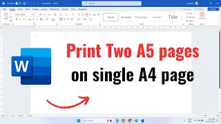 How to print two A5 pages on single A4 page in Word [upl. by Trembly618]