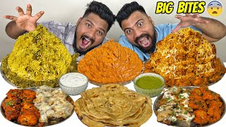 BUTTER CHICKEN🍗 CHICKEN TIKKA BIRYANI amp MUTTON HYDERABADI BIRYANI WITH CHICKEN KEBABS MUKBANG [upl. by Campman949]