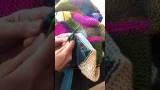 2 Mitered Square Blanket changing colors with the magic knot [upl. by Orran]