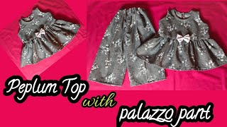 Kids top and Palazzo cutting and stitching56 year baby girl top with PalazzoEE stitching ideas [upl. by Paik]