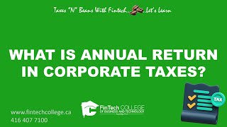 What’s an annual return in Corporate Taxes in Canada [upl. by Ainnek]