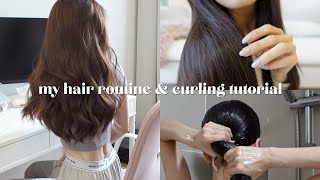 everything about my hair  my hair care routine and how I curl my hair ✨ [upl. by Adnar]