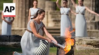 Know all about the flamelighting ceremony in Greece for Paris Olympics [upl. by Esiuolyram]