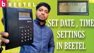 Beetel landline phone time date month setting फोन की सेटिंग कैसे करें Techapk [upl. by Ttereve]