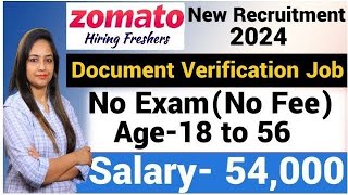 Zomato Work From Home Jobs Hiring Freshers Zomato Recruitment 2024Latest jobs 2024Jobs June 2024 [upl. by Irallih]