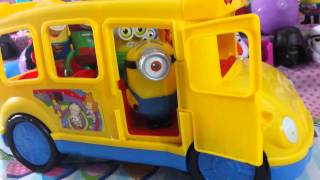 Wheels on the bus With the Minions Toy tool review and MORE [upl. by Deegan]