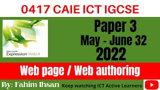 IGCSE ICT 0417  P32  2022  May  June  Web page [upl. by Rettig]