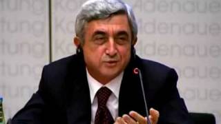 Serzh Sargsyan answered the questions of the journalists in Konrad Adenauer Foundation [upl. by Akinor]