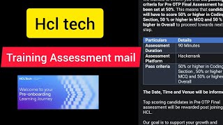 Hcl pre otp assessment mail 💥Pre otp assessment mail😍hclrecruitment hclonboarding hcl [upl. by Gelasias]