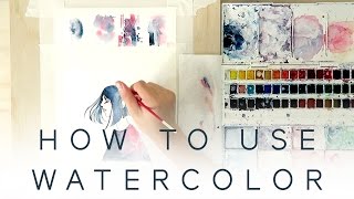 HOW TO USE WATERCOLOR  Introduction Tutorial [upl. by Clim545]