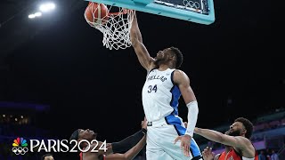 Watch Giannis Antetokounmpos best highlights against Canada  Paris Olympics  NBC Sports [upl. by Etireugram]