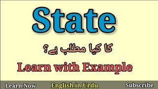 State Meaning in Urdu [upl. by Podvin548]