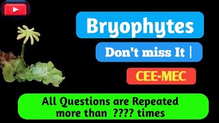 Bryophytes  CEEMEC  Class 11  past Questions [upl. by Vonny95]