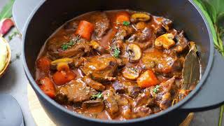 Boeuf Bourguignon لحم البقر بورغينيون  Beef Bourguignon [upl. by Aivul]