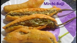 Street Style Mirchi BajjiMenasinakai BajjiStuffed MirchiMirapakai BajjiBest Mirchi Recipe [upl. by Jemena]