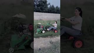 Micro tillagemachine manufacturer Fourwheel drive multifunction machine grass shredderviralvideo [upl. by Atteinotna740]