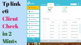 Wifi Se Kitne Devices Connected Hai  How To Check Active Client list in tp Link Router C6 [upl. by Hallimaj721]