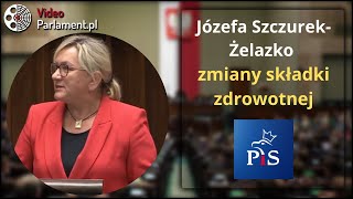 Józefa SzczurekŻelazko  ws zmian składki zdrowotnej [upl. by Elpmet]