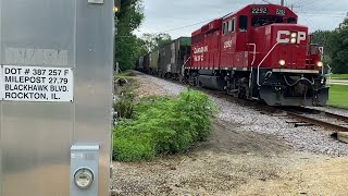 Rainy Day Local CP heads northbound thru Rockton IL on the local CPKC line 722024 [upl. by Hurst868]