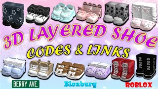 CUTE 3D LAYERED SHOE CODES amp LINKS FOR GIRLS amp BOYS  Bloxburg Berry Avenue  ROBLOX [upl. by Kecaj457]