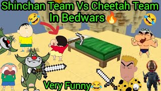 Shinchan Team Vs Cheetah Team In Bedwars🔥 Blockman Go Got IntenseFUNNIEST🤣 [upl. by Norford313]