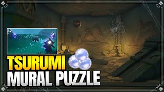 Mural Puzzle on Tsurumi Island  StarShaped Gem  World Quests and Puzzles 【Genshin Impact】 [upl. by Narih412]