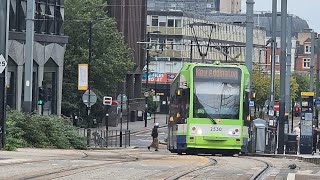 Journey On London Tramlink Bombardier CR4000 From East Croydon To Addington Village [upl. by Ayikahs]