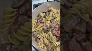 Giant Fusilli Carbonara athletenutrition shorts italianrecipe [upl. by Constancy496]