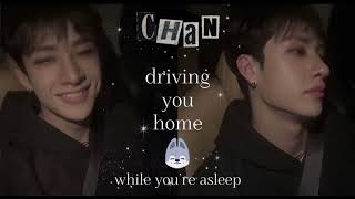 Stray Kids ASMR Bang Chan Driving You Home🐺💤rain voice [upl. by Lewendal]