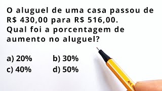 🔥QUESTÃO DE PORCENTAGEM IMPERDÍVEL EM PROVA😱MATEMÁTICA BÁSICA [upl. by Neeliak]