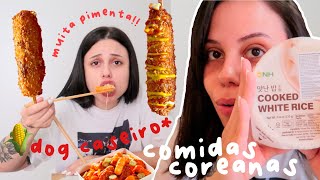 comi apenas COMIDA COREANA por 24 horas  tteokbokki corndog korean snacks etc [upl. by Raines165]