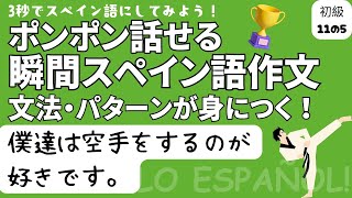 瞬間スペイン語作文 初級11の5「僕達は空手をするのが好きです。」 [upl. by Nosnevets]