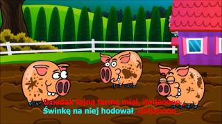 Piosenki dla dzieci KARAOKE z tekstem po polsku  Dziadek fajną farmę miał Old McDonald BZYKtv [upl. by Cacie85]