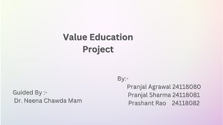 Value education project explanation  IT Branch  NIT Raipur [upl. by Quick]