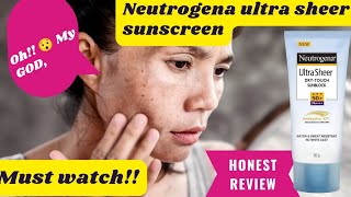 Neutrogena Ultra Sheer dry touch sunscreen Honest review  Must watch before buy [upl. by Perice922]