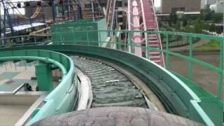 The Crazy Japanese Airtime Log Flume Roller Coaster POV Cosmoworld Yokohama Japan [upl. by Slocum]