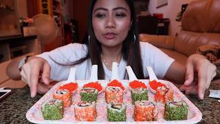 MUKBANG TOBIKO SUSHI  TOBIKO RAW EGGS  MUKBANG HONGKONG [upl. by Norrej]