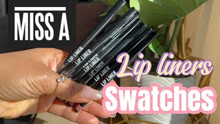 AOA 💜 RETRACTABLE WONDER LIP LINER Swatches SHOP MISS A [upl. by Cini]