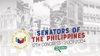 SENATORS OF THE PHILIPPINES TWELFTH CONGRESS 20012004  RY SEARCH [upl. by Frulla446]