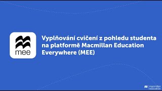 Vyplňování cvičení z pohledu studenta na platformě MEE [upl. by Odille]