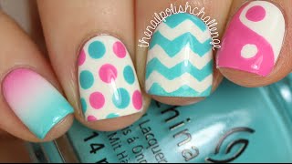 In Depth Skittle Tutorial 4 Easy Nail Art Designs  KELLI MARISSA [upl. by Halivah]