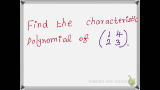 Characteristic Polynomial —Problem1 in Tamil Unit  Matrices  Engineering Mathematics [upl. by Dafna]