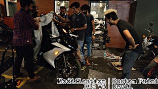 Yamaha R15 V3 Modification Custom Paint  Cheap and best Quality  Devil Mode  HTRZ Mods [upl. by Adniles865]