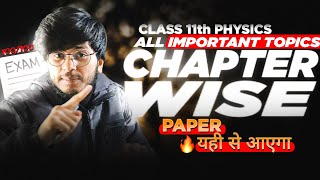 Class 11th physics chapter wise important topics  most important topics class 11 physics for 2024 [upl. by Klemens251]