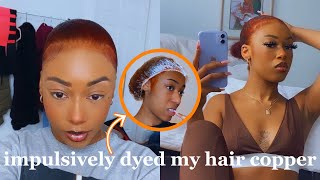 DYING MY NATURAL HAIR COPPER USING LOREAL HICOLOR HIGHLIGHTS NO BLEACH  Ninaa Elizabeth [upl. by Odlavu372]